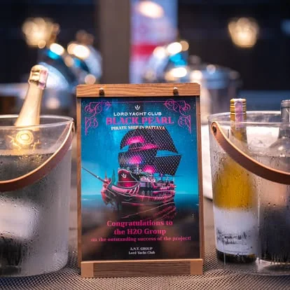 Bottle service and drinks on board the Black Pearl party cruise